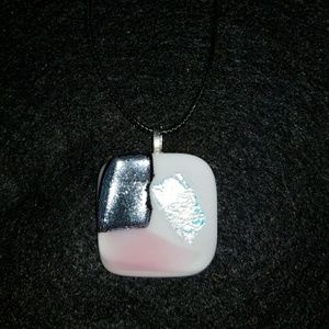 Dychroic glass pendant necklace